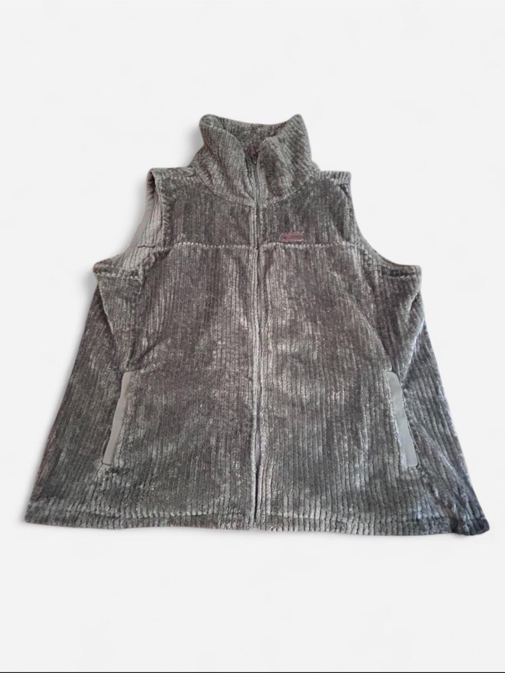 Women’s Olive Green Plush Zip-Front Vest